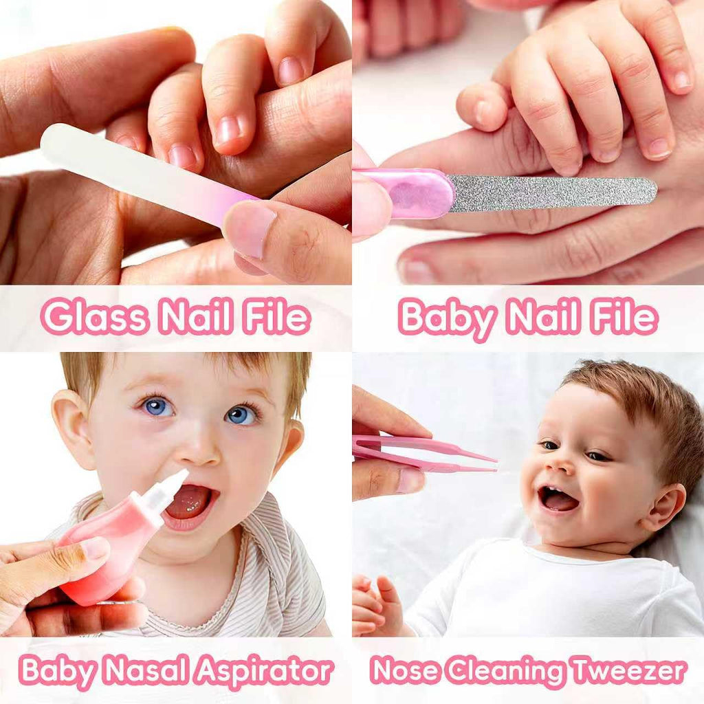 Qunlions life Baby Healthcare and Grooming Kit, Infant Safety Care Set with Hair Brush Comb Nail Clipper, Baby Essentials Kit for Newborn Girls Boys (Green 14 in 1）