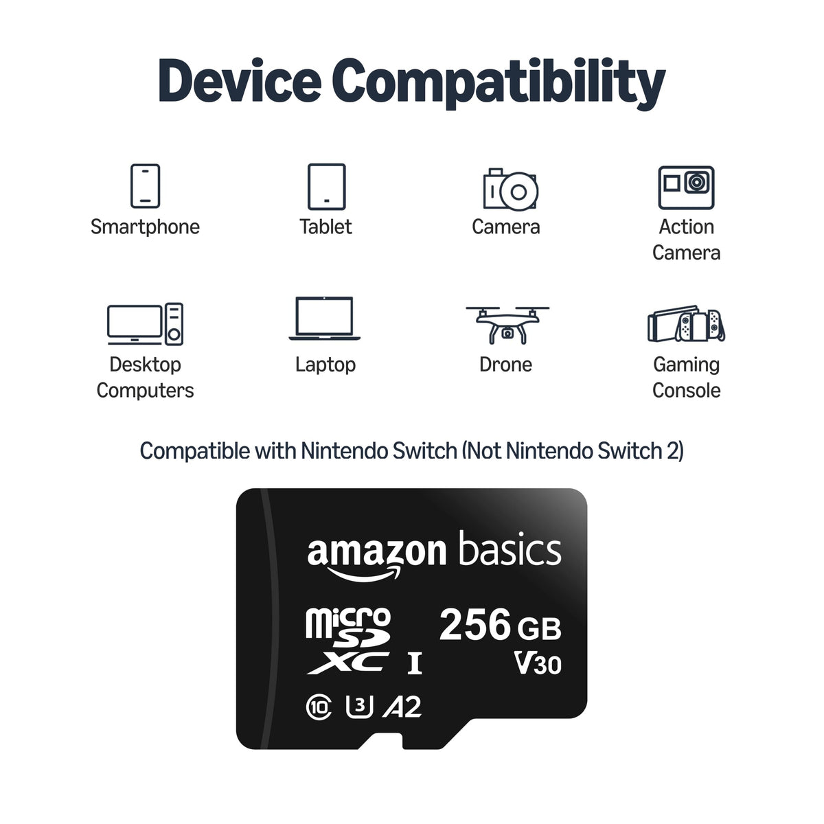 Amazon Basics 1TB Micro SD Card, Read Speed Up to 200MB/s, 1-Pack