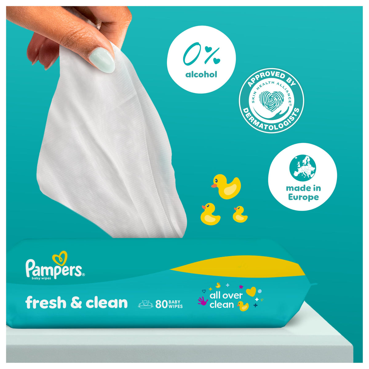 Pampers Fresh Clean Baby Wipes, 780 Count