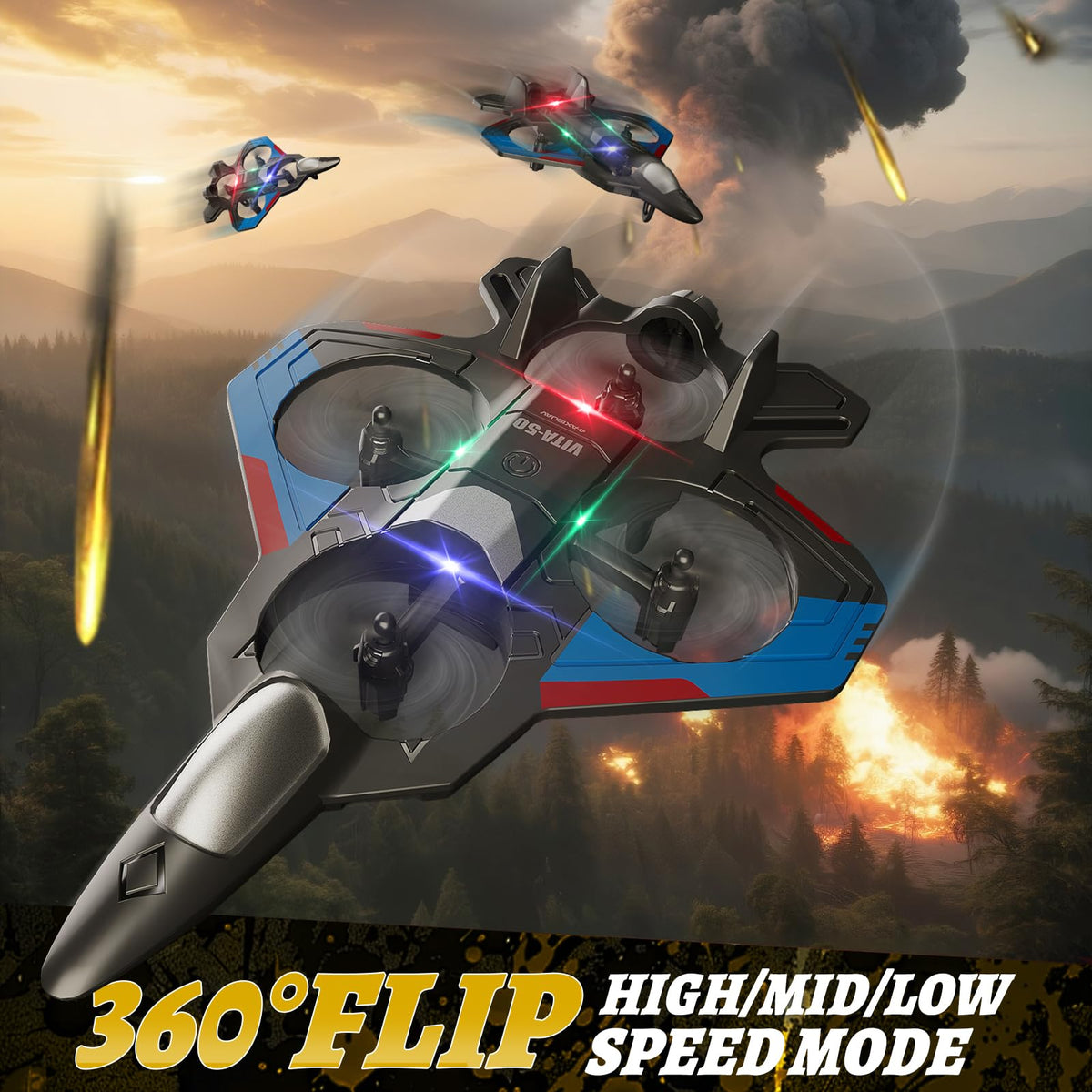 RC Planes Remote Control Airplanes Drones for Kids Adults,Black,3Batteries
