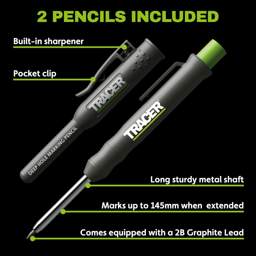 Tracer Deep Hole Carpenter Pencil | Work Pencil, Holster & Sharpener
