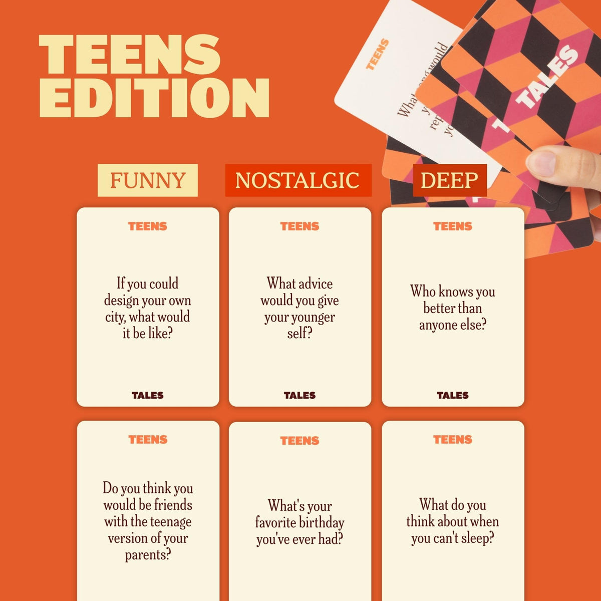 TALES 150 Conversation Cards, Family Edition, Create Meaningful Connections