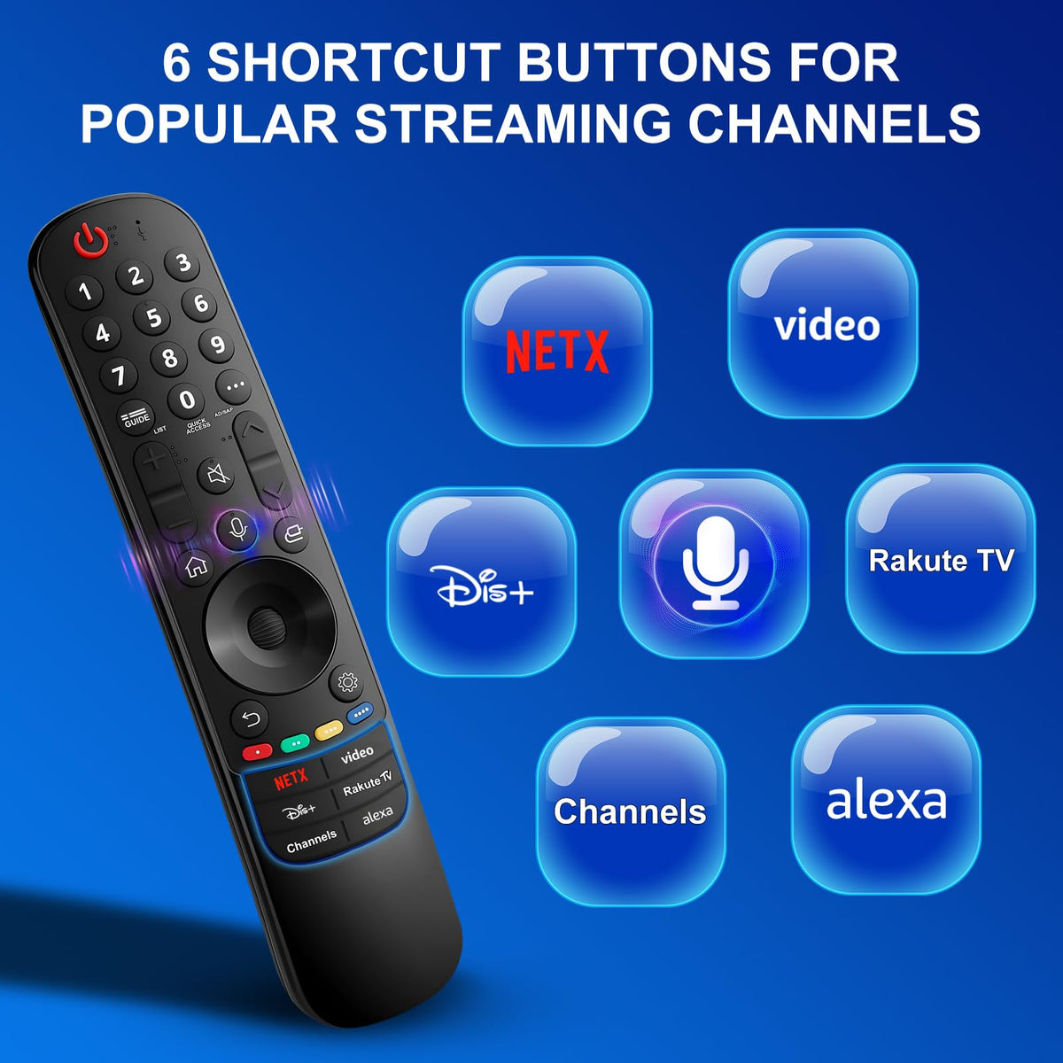 Magic Remote for LG-TV-Remote, Replacement for LG Smart TV Remote Control, AN-MR20GA Compatible Universal Remote Control with Voice, Pointer and Netflix/Prime Video Hotkeys