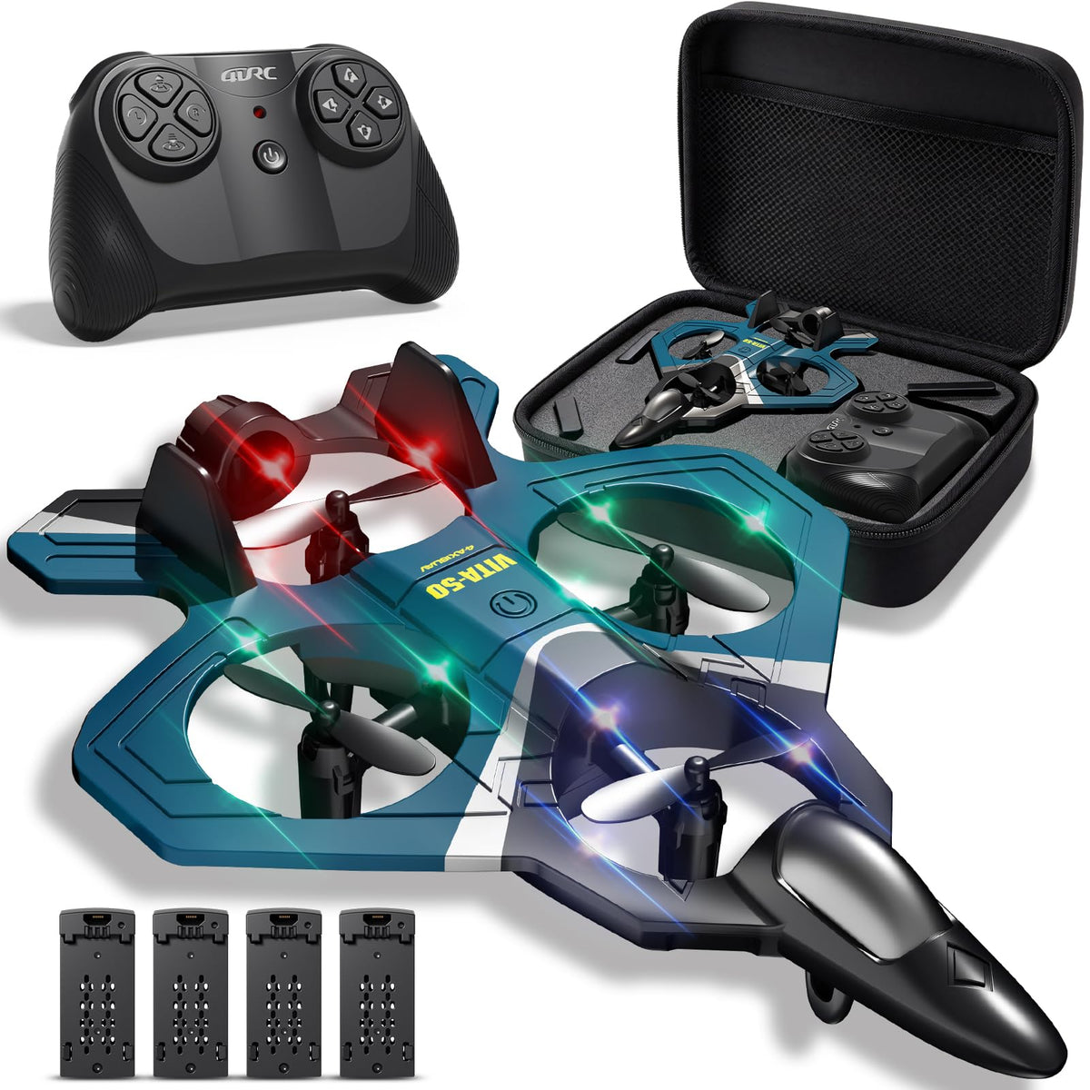 RC Planes Remote Control Airplanes Drones for Kids Adults,Black,3Batteries
