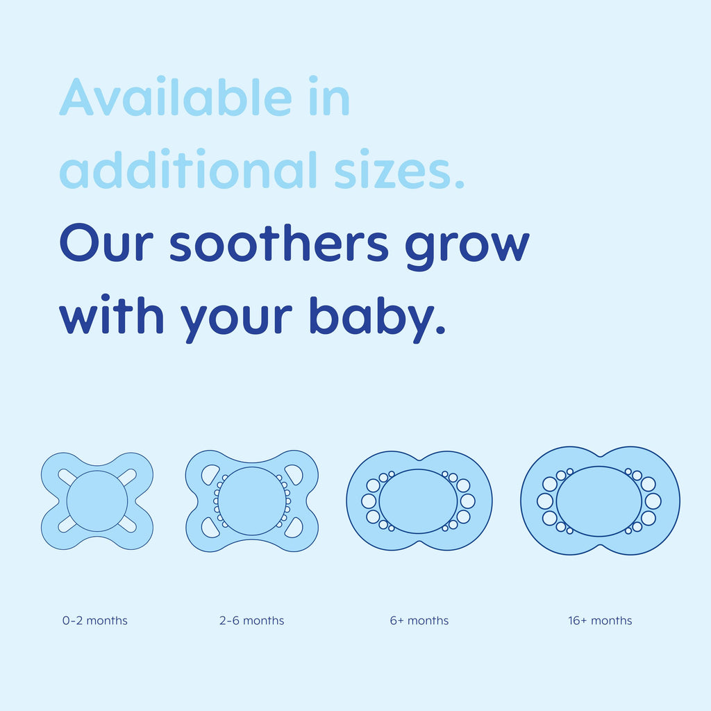MAM Original Dummies, 18-36M, 2 Pack, Orthodontic Design, Blue