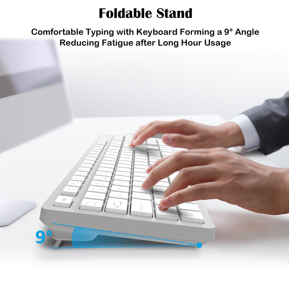 LeadsaiL Wireless Keyboard and Mouse Set, 2.4GHz USB Computer Keyboards and Mouse Combo, Ergonomic Design with 12 Multimedia Shortcuts for HP/Lenovo Laptop and Mac-Pink