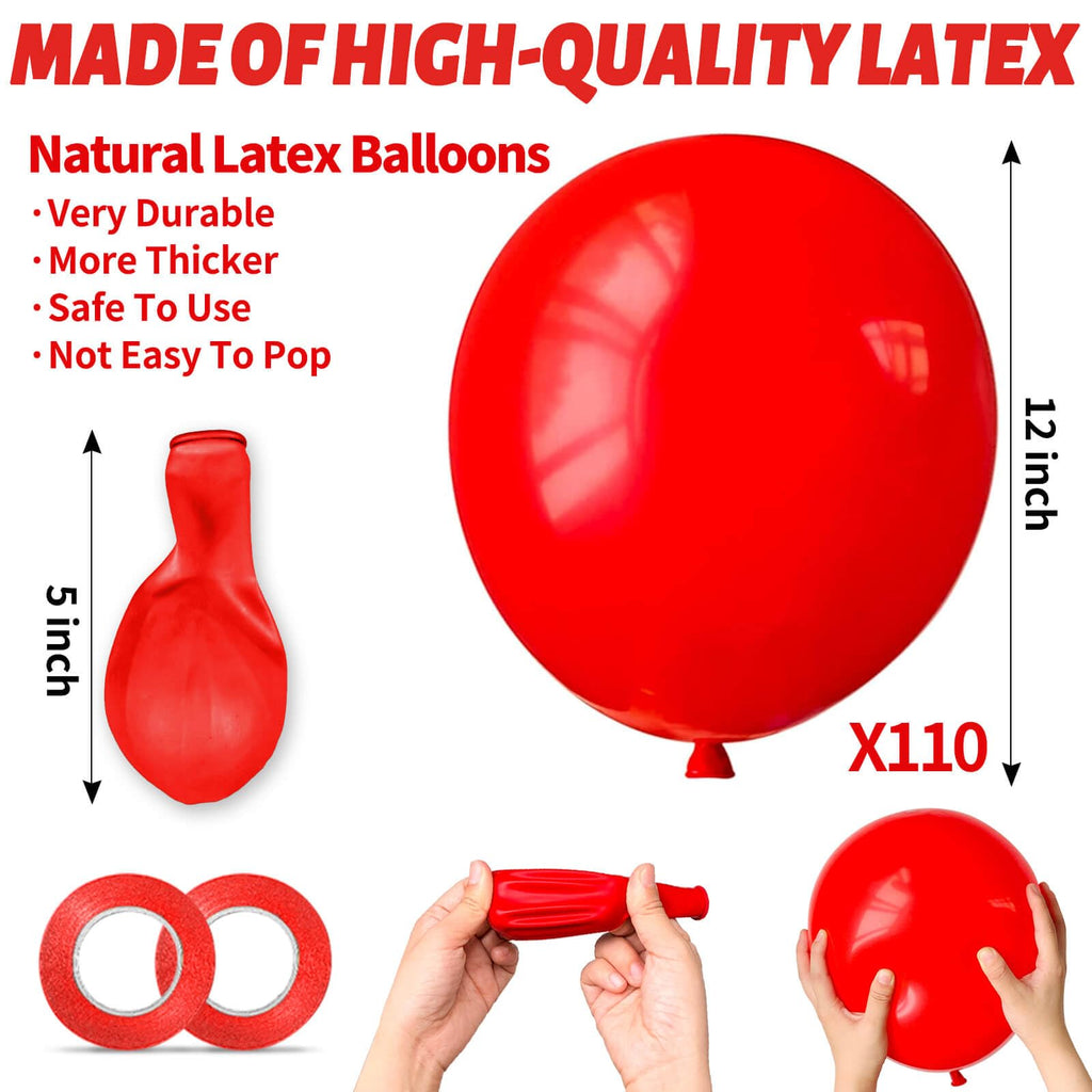 110pcs Black Balloon 12 inch, Black Latex Balloons for Birthday Party Baby Shower Wedding(with 2 Ribbons).