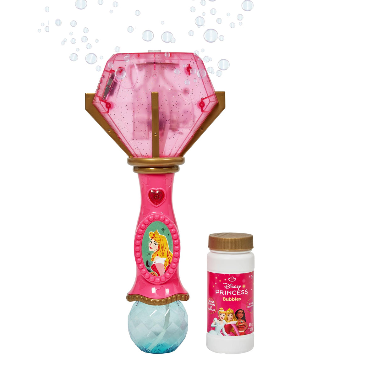 Little Kids Disney Mickey Mouse Light and Sound Musical Bubble Wand, Includes Bubble Solution, Multi (20511)