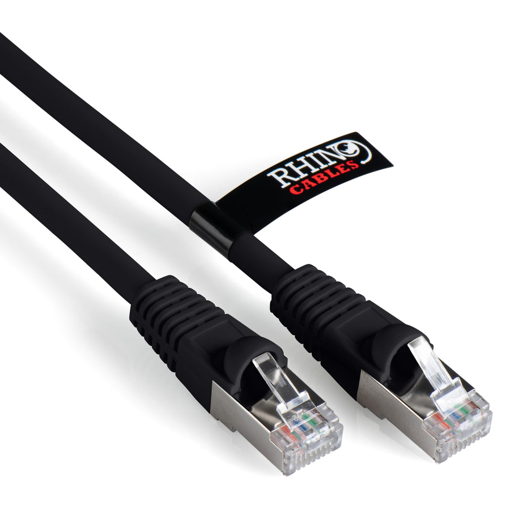 rhinocables CAT 6a Ethernet Cable | 10Gbps S/FT High-Speed & Large Bandwidth Data Transfer | Reliable LAN Network RJ45 Cable | Wi-Fi Broadband Cable for Seamless Gaming & Streaming (0.25m, Black)