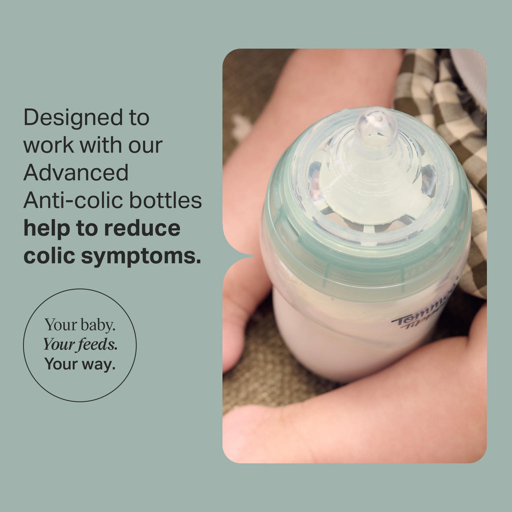 Tommee Tippee Advanced Anti-Colic Baby Bottle Teats, Size 2, Pack of 2