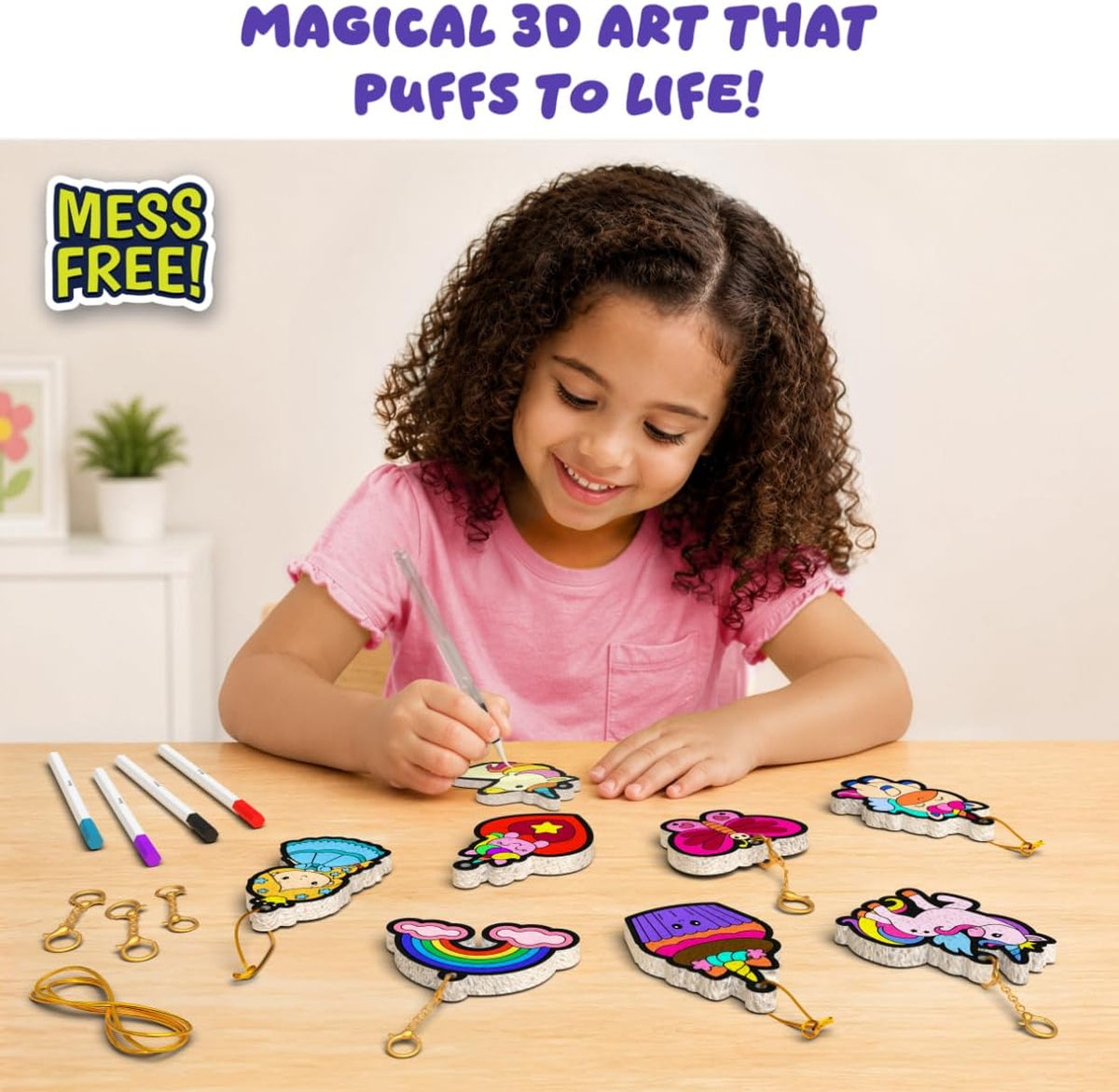 Skillmatics Aqua Puffs Unicorns, Stocking Stuffer for Kids, Paint by Number