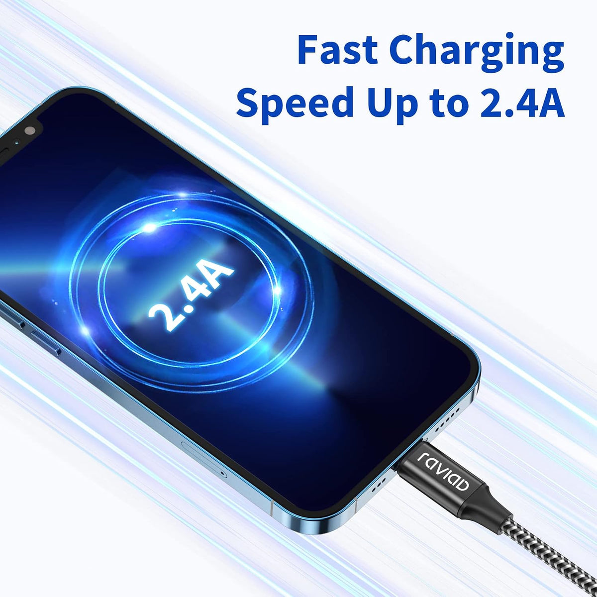 RAVIAD USB to Lightning Cable Short 30CM MFi Certified iPhone Charger Cable