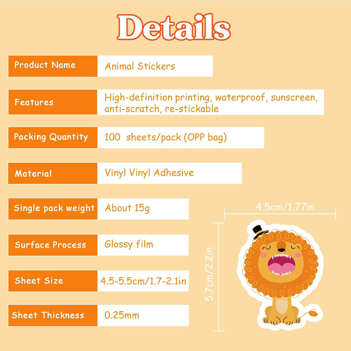 Stickers for Kids - 100 PCS Cute Animal Stickers | Water Bottle Scrapbook Stickers for Toddlers - Stocking Stuffers Party Supplies Favors Teacher Prizes Rewards Gifts for Teens Classroom