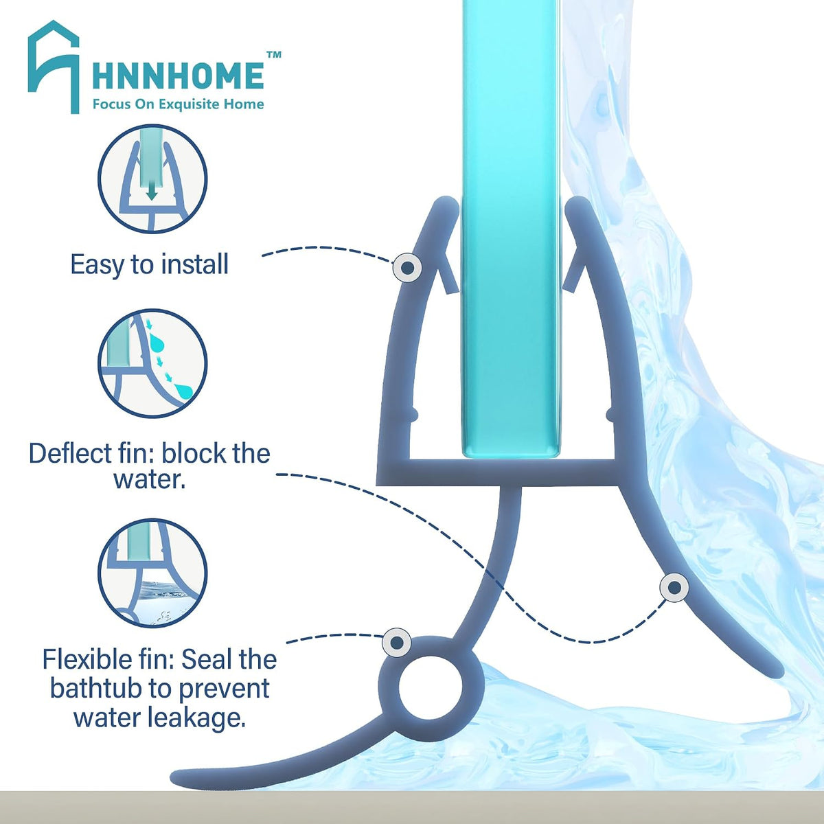 HNNHOME Rubber Plastic Bath Shower Screen Seal Strip for 4-6mm Glass Door Up to 22mm Gap (Straight)