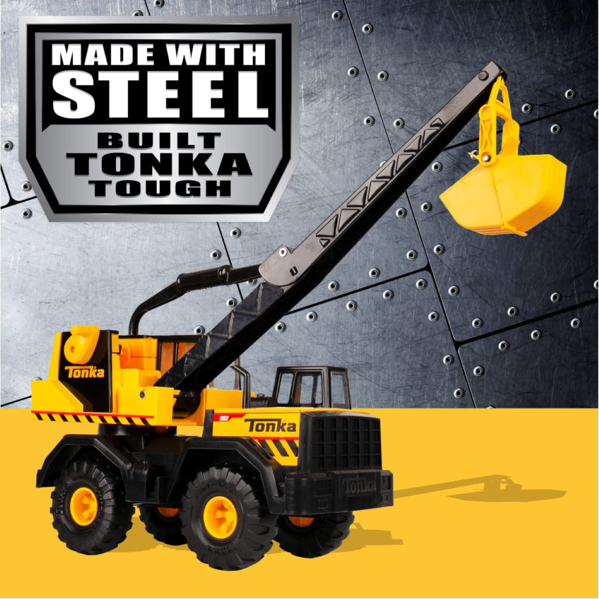 Tonka Steel Classics 4x4 Pickup Truck - Made with Steel & Sturdy Plastic, Yellow Toy Construction Truck, Boys and Girls, Kids, Toddlers, Ages 3+