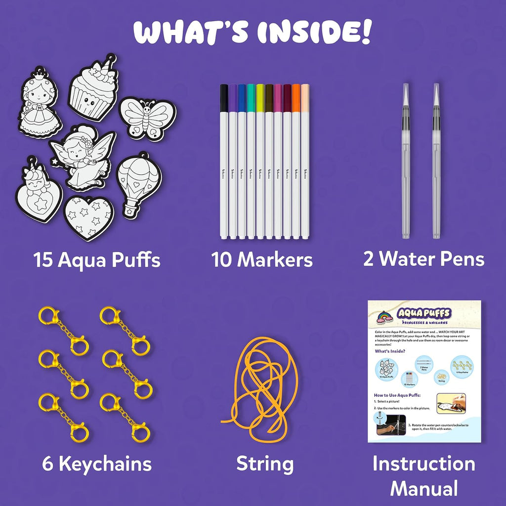 Skillmatics Aqua Puffs Unicorns, Stocking Stuffer for Kids, Paint by Number