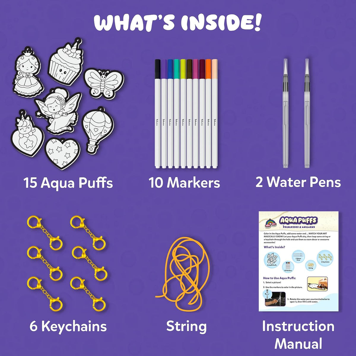 Skillmatics Aqua Puffs Unicorns, Stocking Stuffer for Kids, Paint by Number