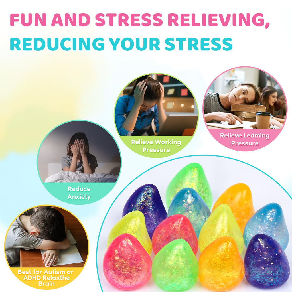 8 Pack Stress Cube ,Slow Rising Stress Balls for Adults