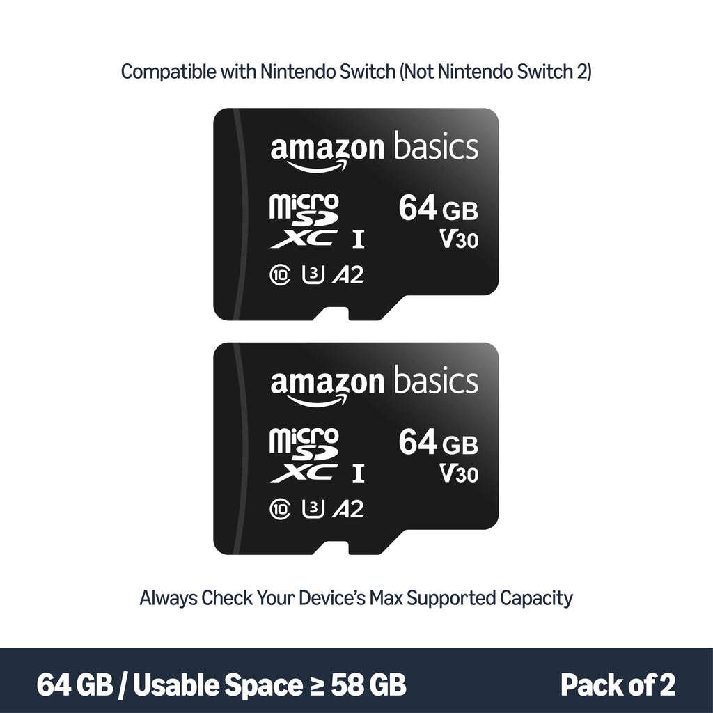 Amazon Basics 1TB Micro SD Card, Read Speed Up to 200MB/s, 1-Pack