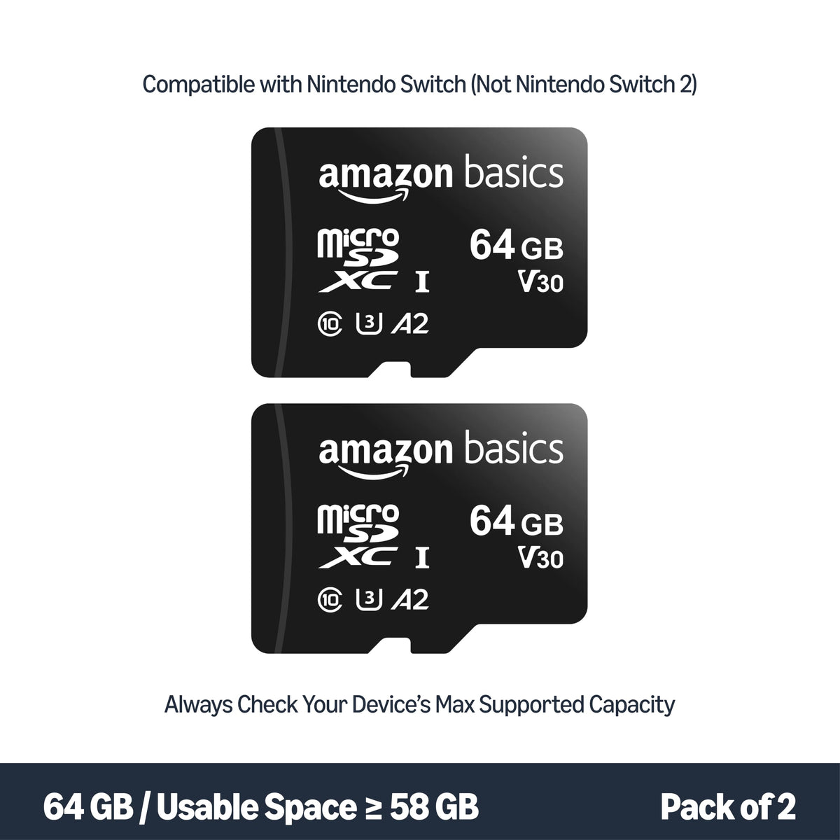 Amazon Basics 1TB Micro SD Card, Read Speed Up to 200MB/s, 1-Pack