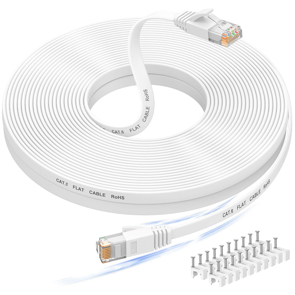Ethernet Cable 10M, Cat6/Cat 6e Long Internet Cable,Flat Network Patch Cord
