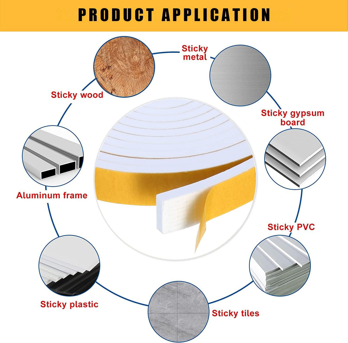 Draught Excluder Self Adhesive Foam Tape 6mm(W) x 3mm(T) Window Door Weather Stripping SoundProof Weather Strip Tape Seals for Gap Seal, 2 Rolls, Total 20M Long White