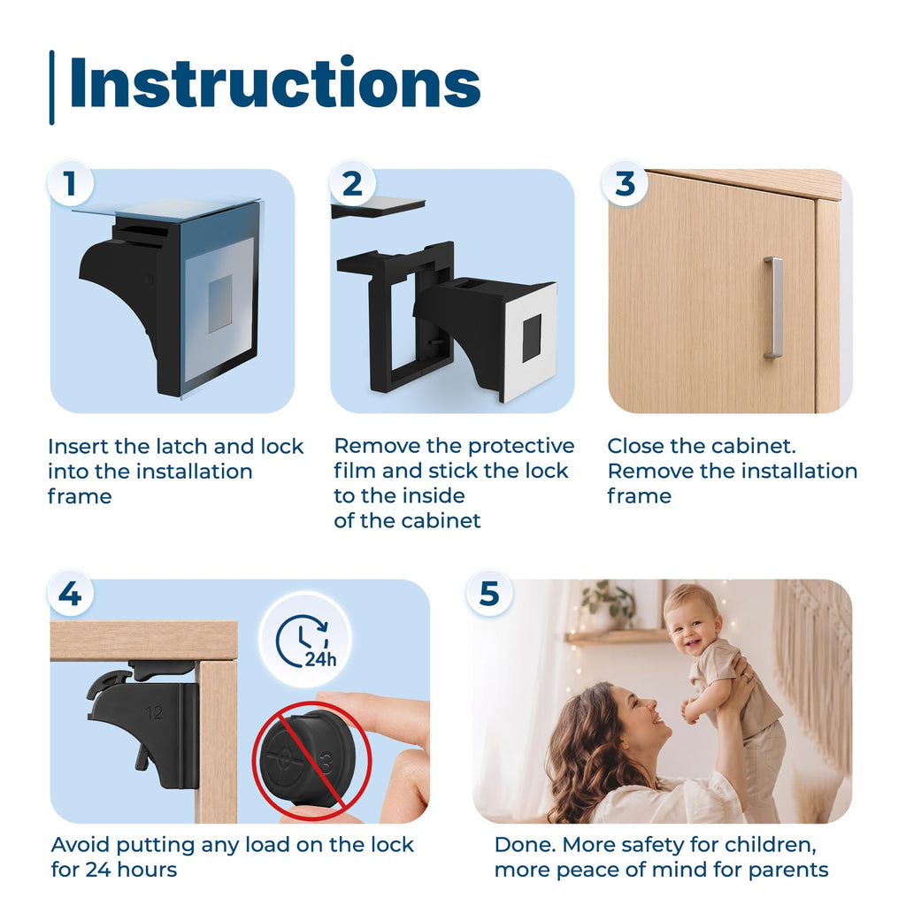 Hoffenbach – 20 Locks & 4 Keys – Magnetic Cupboard Locks – Child Safety Locks for Cabinets, Drawers & Kitchen – Invisible Baby Proofing with Magnet for Doors & Cupboards – White