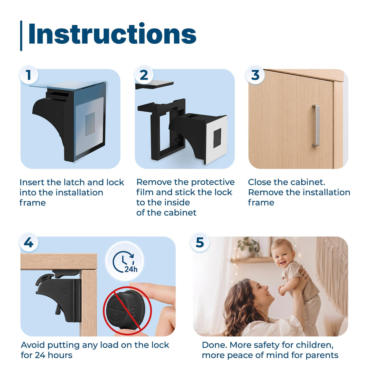 Hoffenbach – 20 Locks & 4 Keys – Magnetic Cupboard Locks – Child Safety Locks for Cabinets, Drawers & Kitchen – Invisible Baby Proofing with Magnet for Doors & Cupboards – White