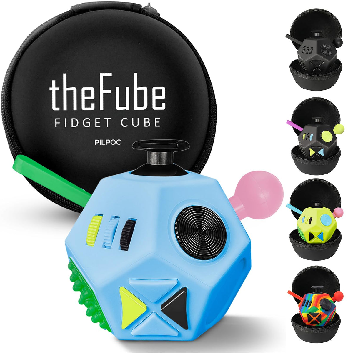 PILPOC theFube Fidget Cube Handy Anxiety Toys for Kids and Adults (Black)