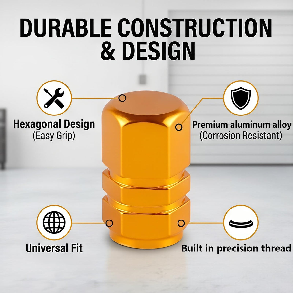 Aluminum Tire Valve Caps,8 Pcs Dustproof Stem Covers