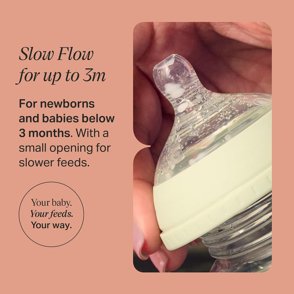 Tommee Tippee Natural Start Baby Bottle Teats Slow Flow, Size 1