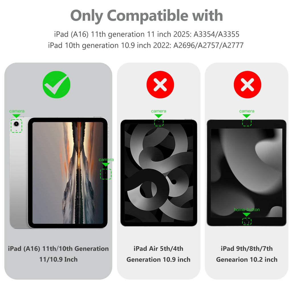 Vobafe Case for iPad A16 11th Generation 11 Inch 2025/iPad 10th 10.9" 2022