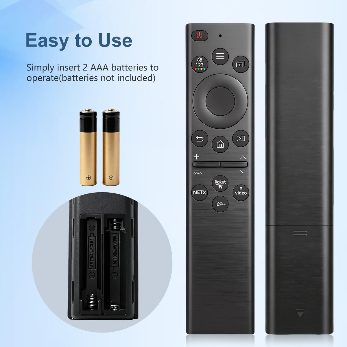2 Pack Universal Remote for Samsung TV Remote Control with Prime Video, Netflix, Rakute TV Button, Samsung Remote Controls for Smart TV LCD UHD LED Hdtv QLED 3D 4K 8K TVs All