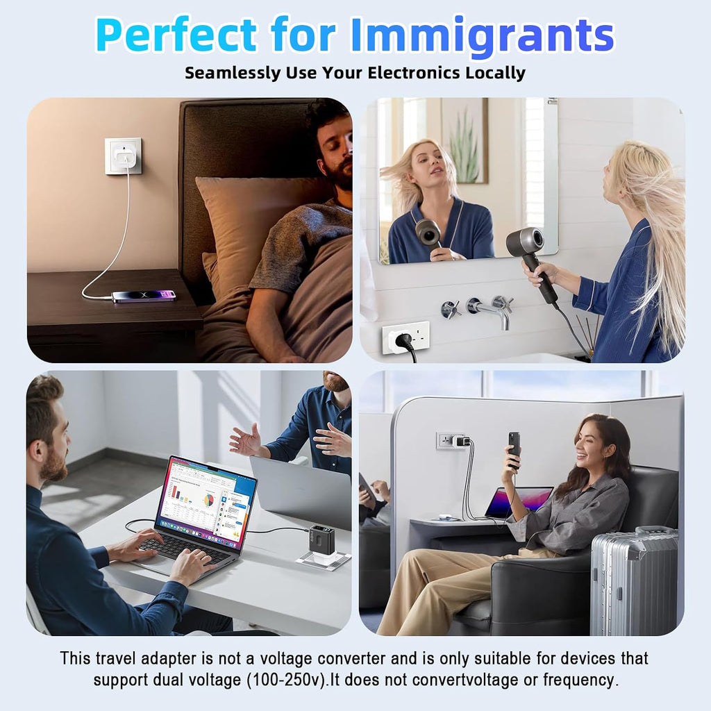 European to UK Plug Adapter US to UK Power Adaptor,US to UK Travel Adapter,13A 250V World Global Appliance Converter for the Visitor from USA, EU, Australia, Thailand, Canada, Japan,China.