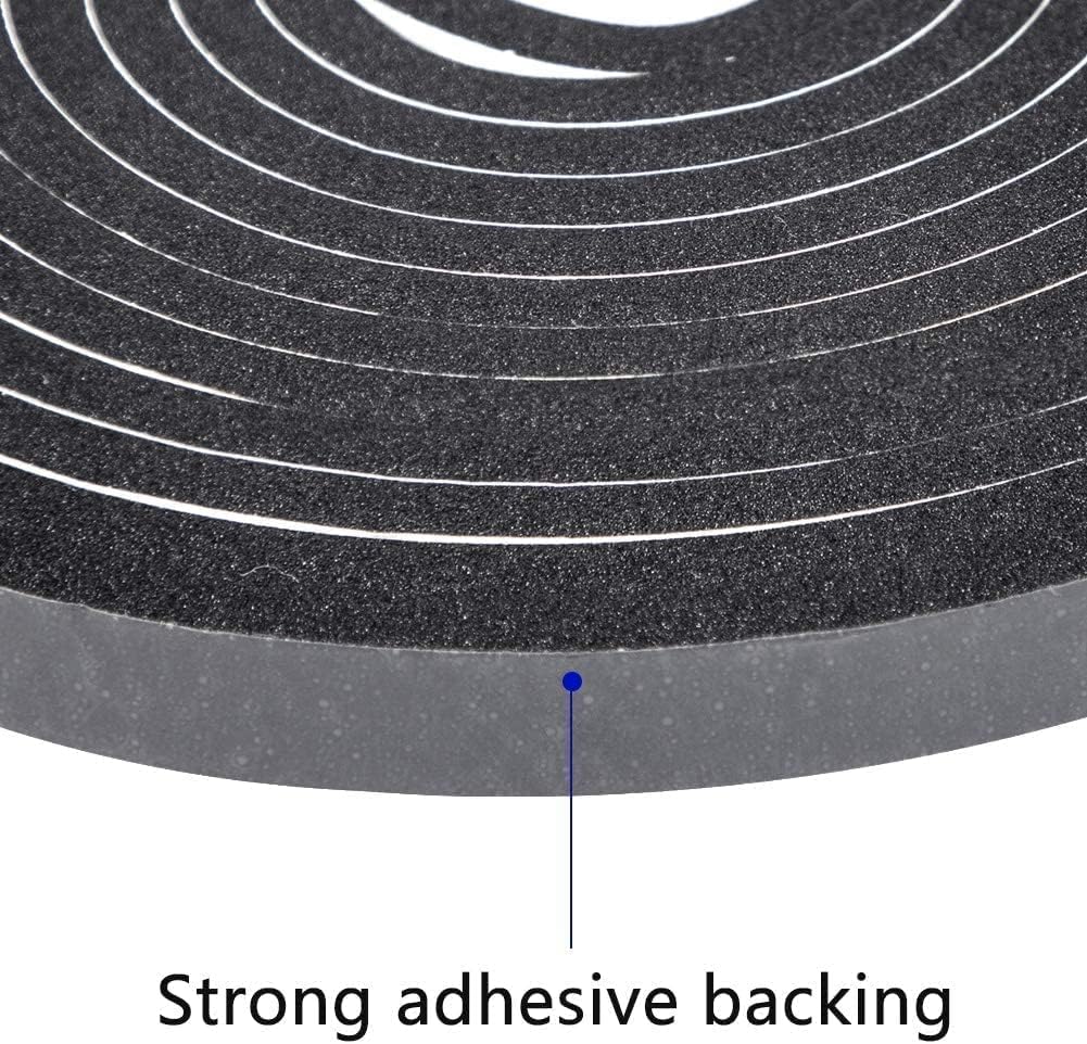 Draught Excluder Self Adhesive Foam Tape 6mm(W) x 3mm(T) Window Door Weather Stripping SoundProof Weather Strip Tape Seals for Gap Seal, 2 Rolls, Total 20M Long White