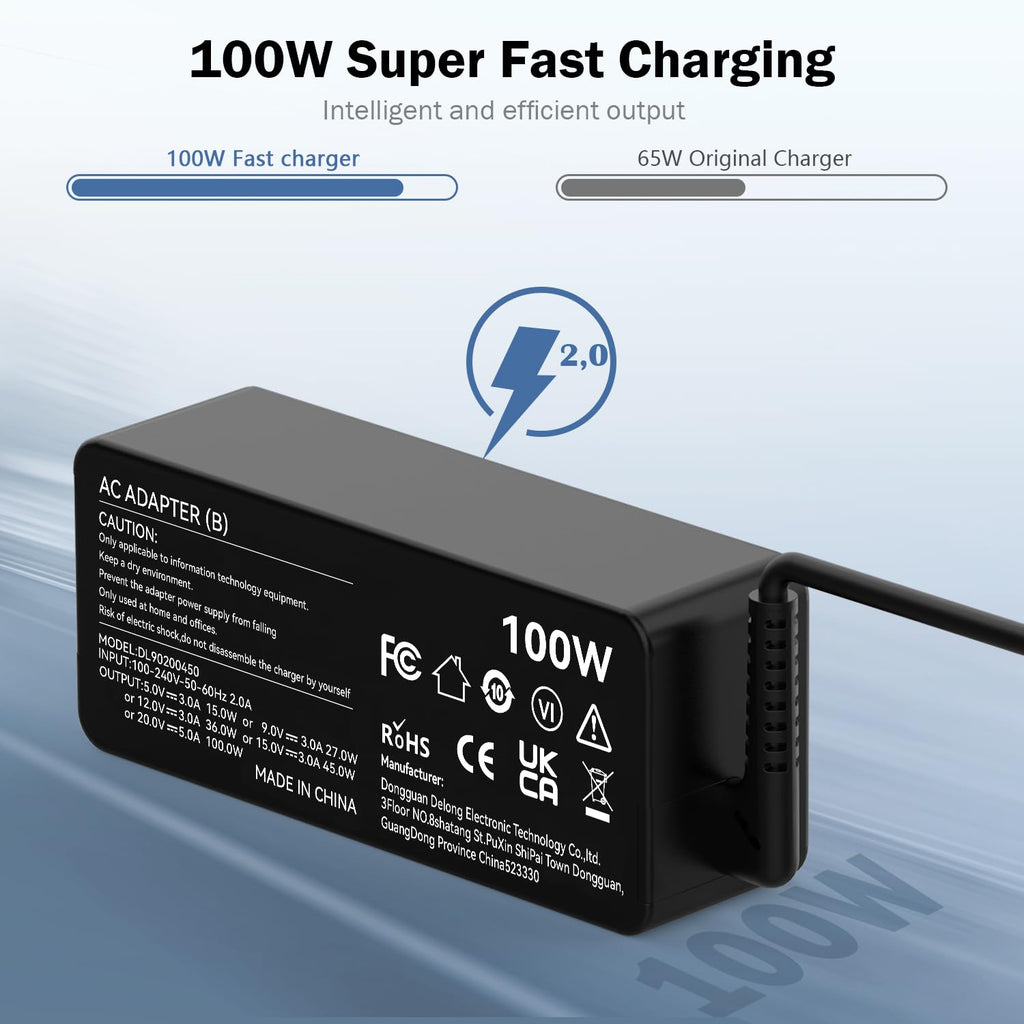 USB C Laptop Charger 45W Compatible with Acer HP Asus Lenovo Chromebook