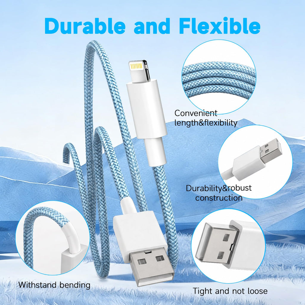 2Pack 1M iPhone Charger Cable[Apple MFi Certified] USB to Lightning Cable
