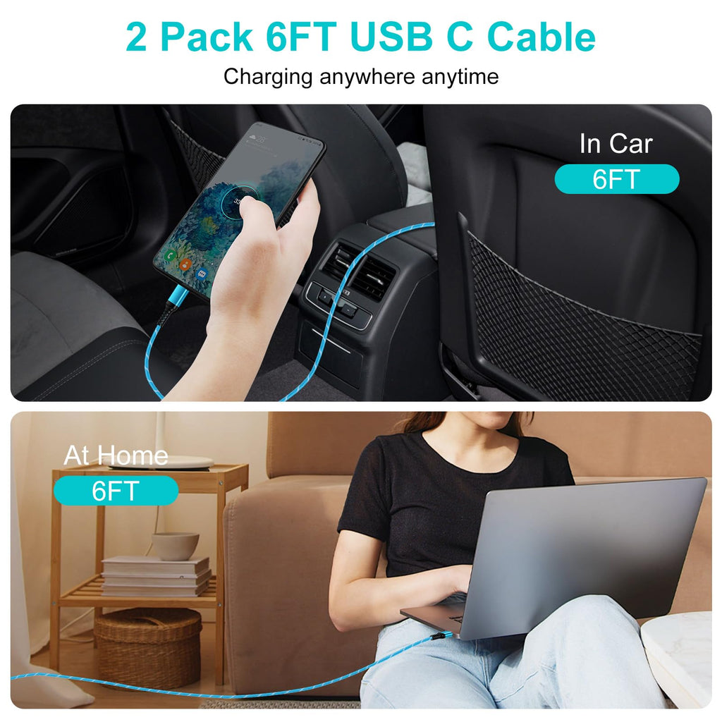 USB C Fast Charger Cable, [3Pack 3FT] Type C Samsung Charger Cable USB C