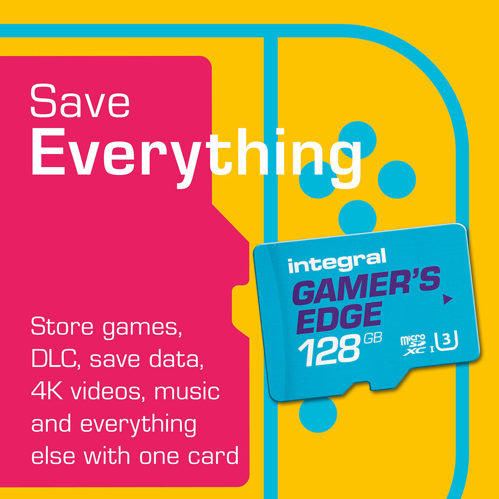 Integral 256GB Gamer's Edge X Micro SD Express Card for Nintendo Switch 2, up to 890MB/s Read, 750MB/s Write, 4K Video, A1, NVMe PCIe, High-Speed Gaming, Reduce Download Times, Ultra-fast Storage