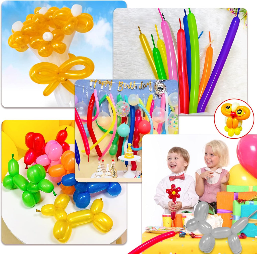 100Pcs clear 260 Balloons Clear Long Skinny Latex Balloon for Animal Ballons, Premium Quality Balloons for Beginners Baloons Making Kid's Carnivals Party Decoartion