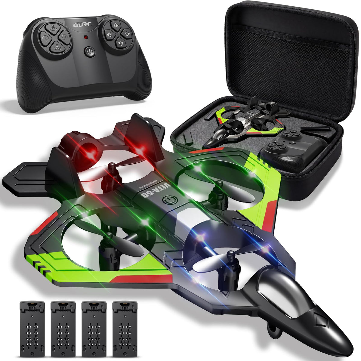 RC Planes Remote Control Airplanes Drones for Kids Adults,Black,3Batteries