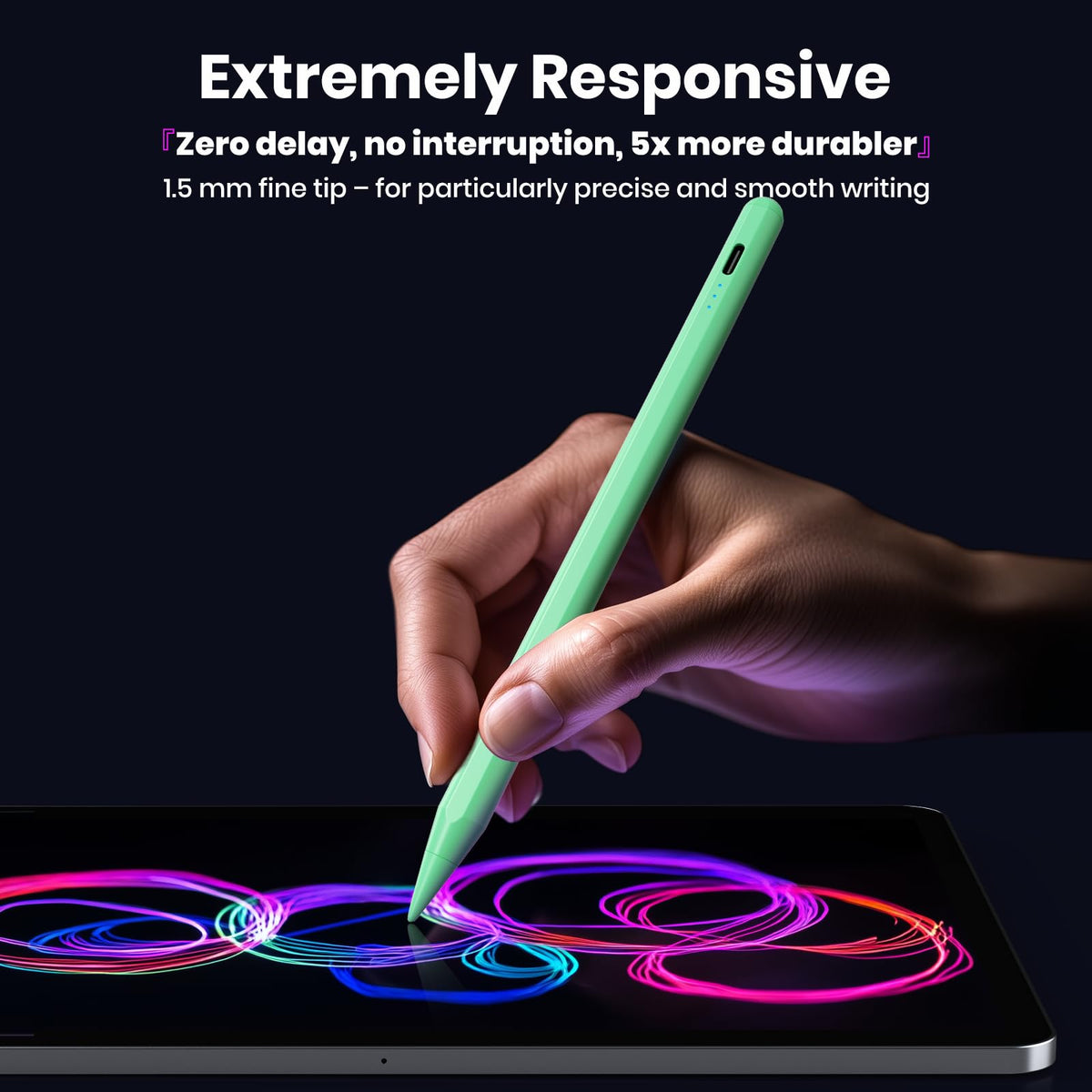 Kingone pencil for Apple iPad 2018-2026,2X Faster Charging & Palm Rejection & Tilt Sensitivity & Magnetic,Stylus Pen Compatible with iPad 6~11th,Pro 11"/12.9"/13",Air 3~5th,Air 11"/13",Mini 7/6/5th.