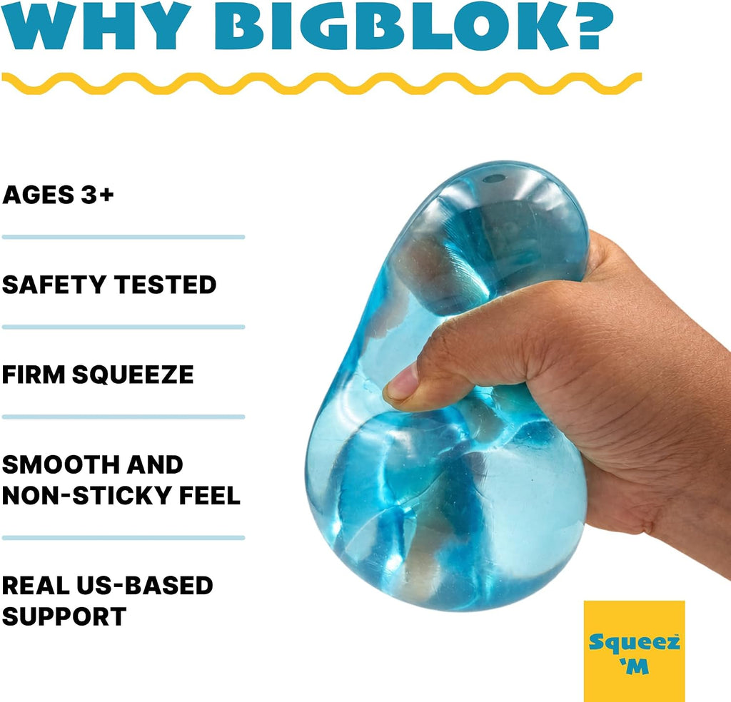 Original BigBlok Premium Stress Cube, Squishy Fidget Toy, Kids & Adults