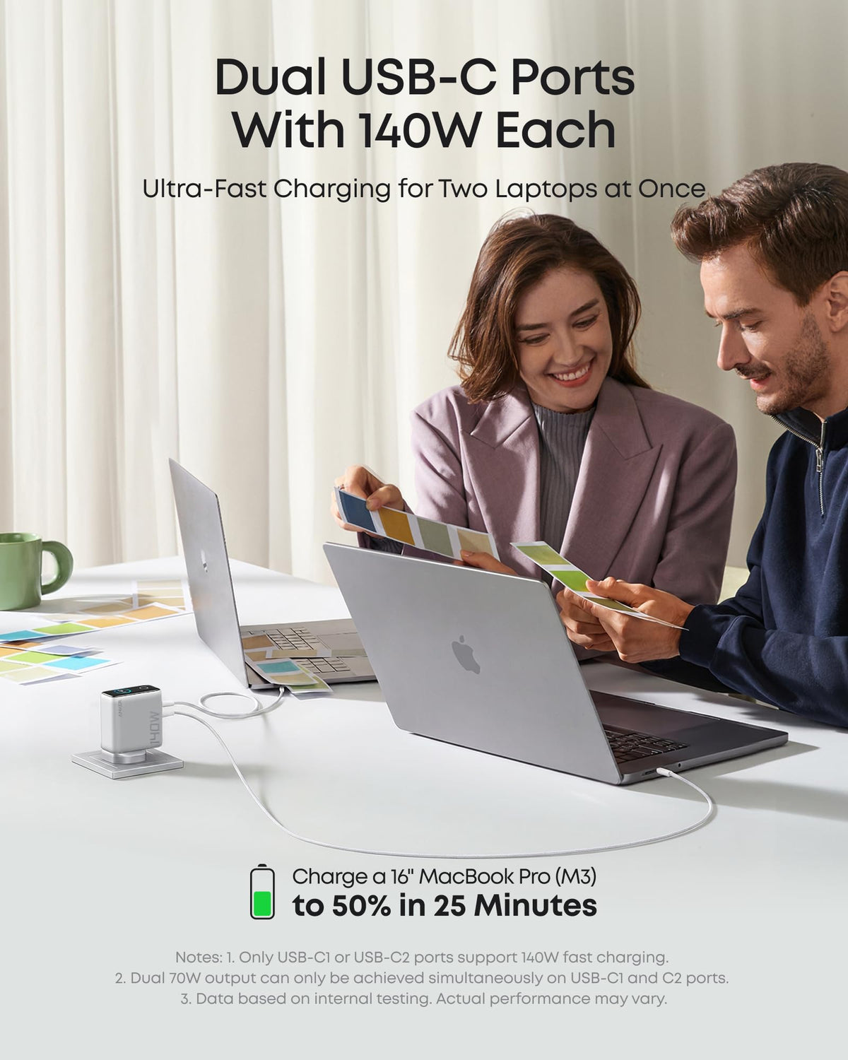 Anker 140W GaN USB C Foldable Plug, Fast Charger for iPhone 18 Pro Max
