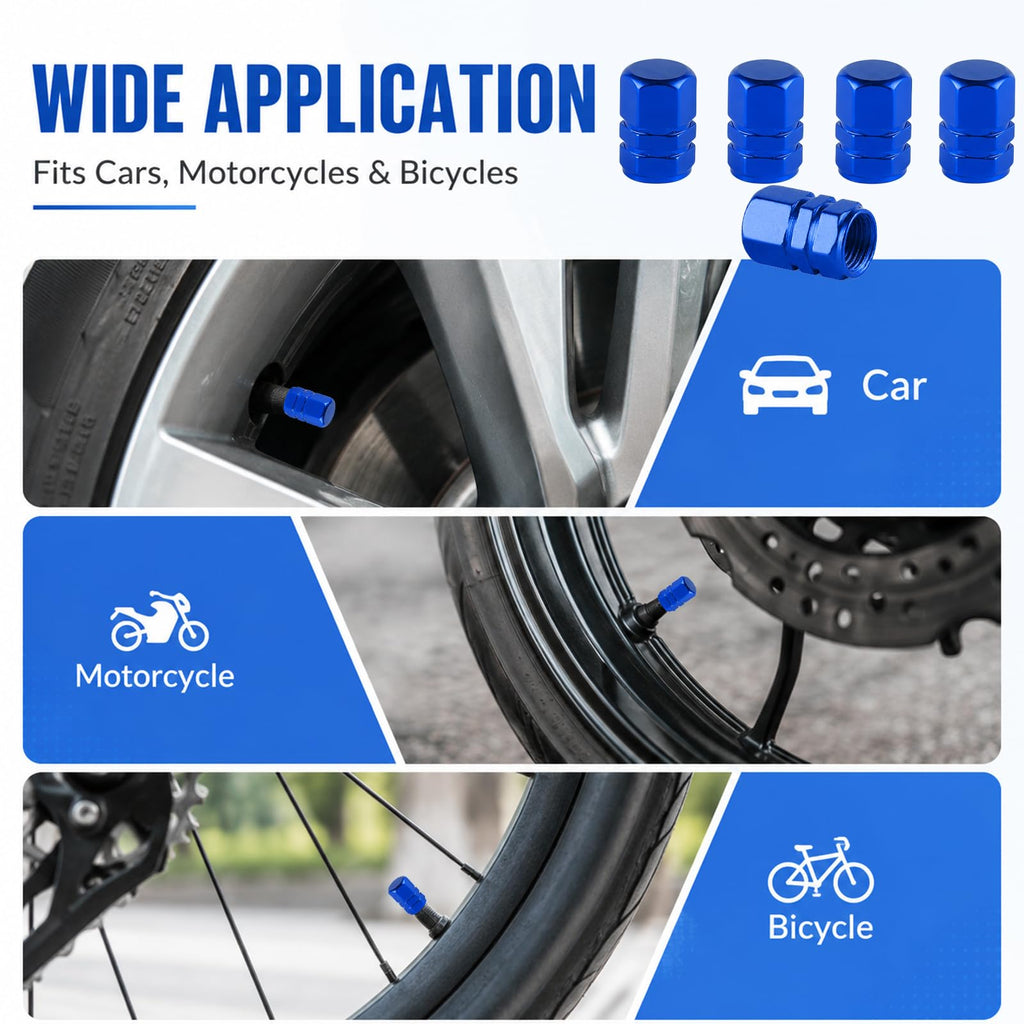 Aluminum Tire Valve Caps,8 Pcs Dustproof Stem Covers