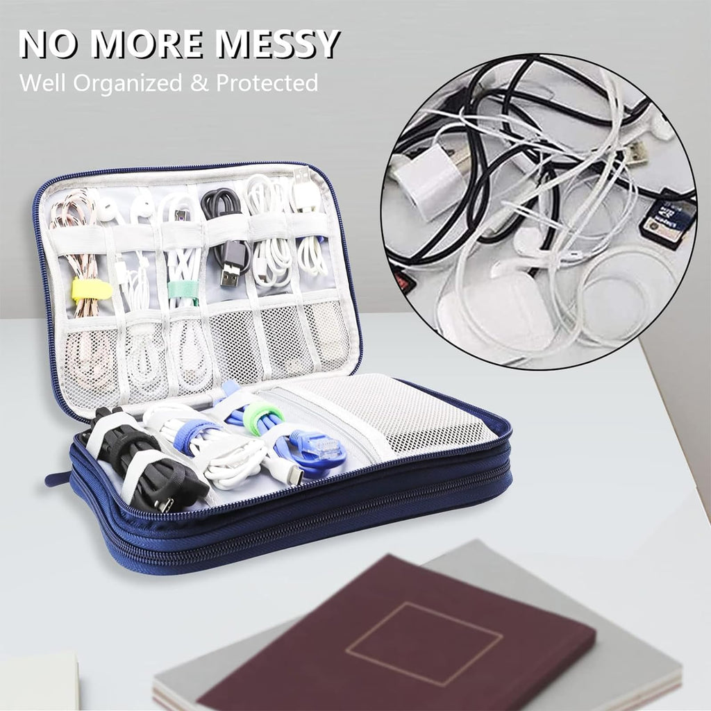 Teskyer Travel Cable Organiser Bag, Travel Essential, Black