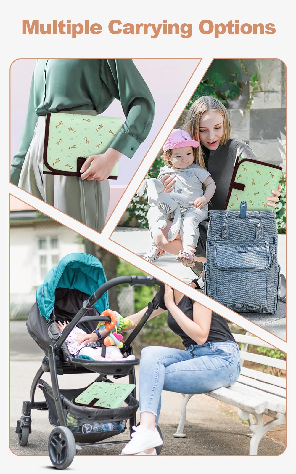 Lekebaby Foldable Baby Changing Mat - Travel & Portable