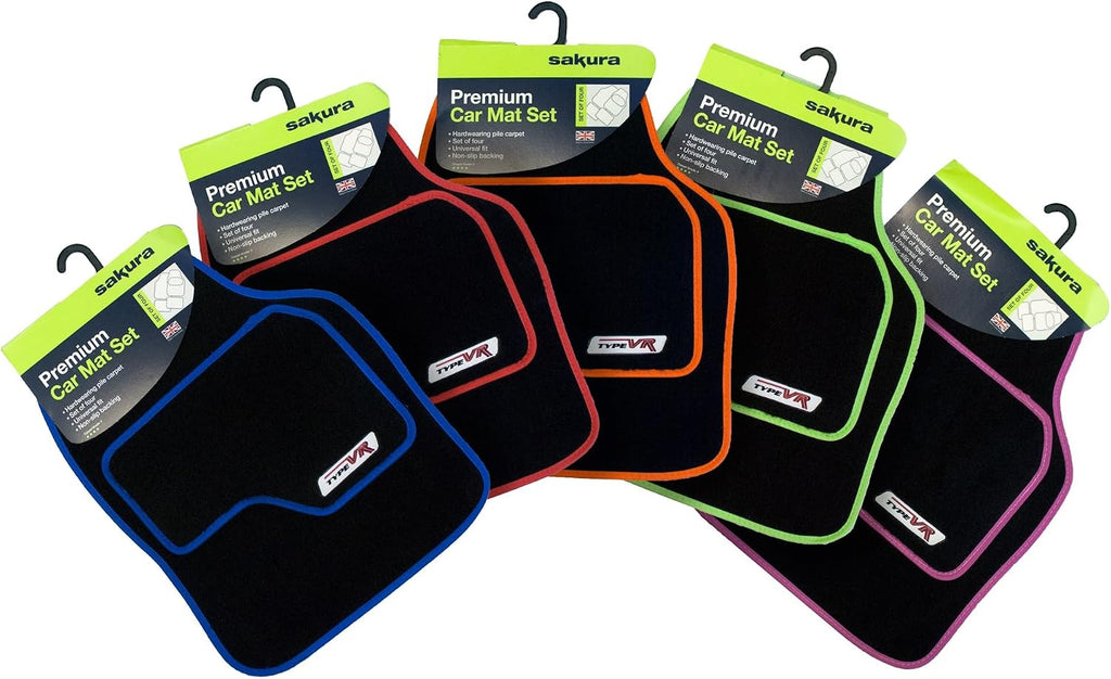 Sakura SS5308 Universal Car Mat Set, Lime