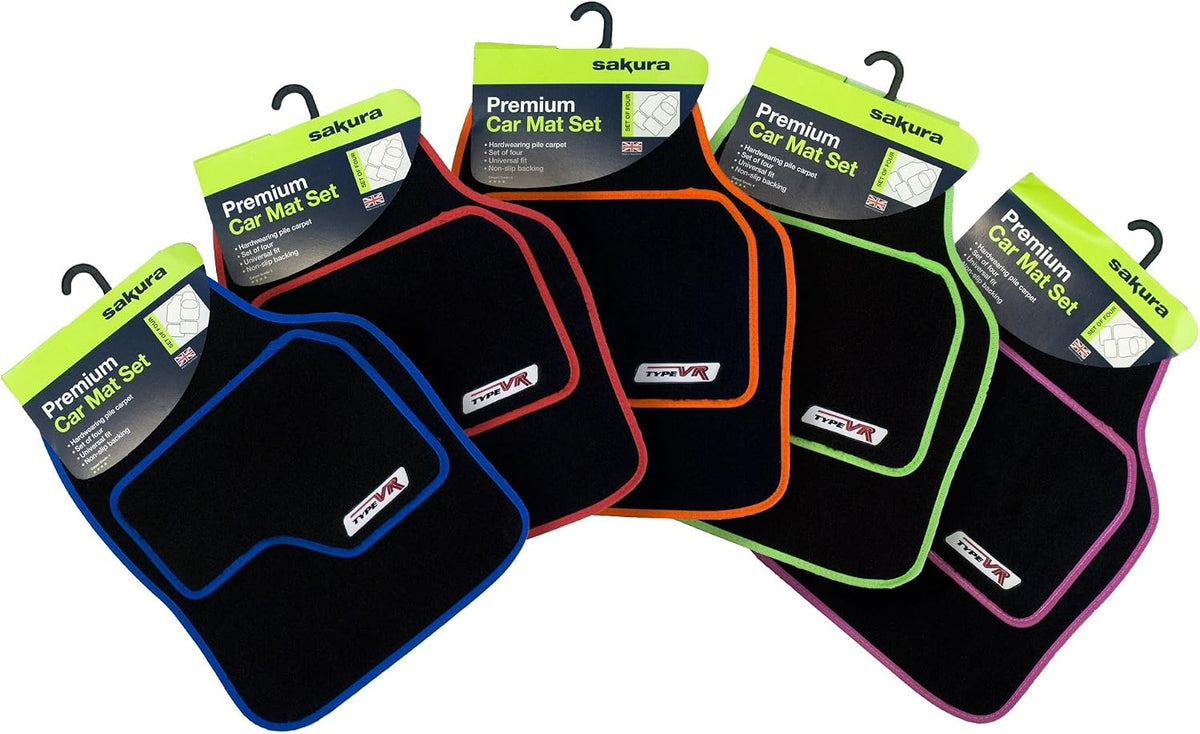 Sakura SS5308 Universal Car Mat Set, Lime