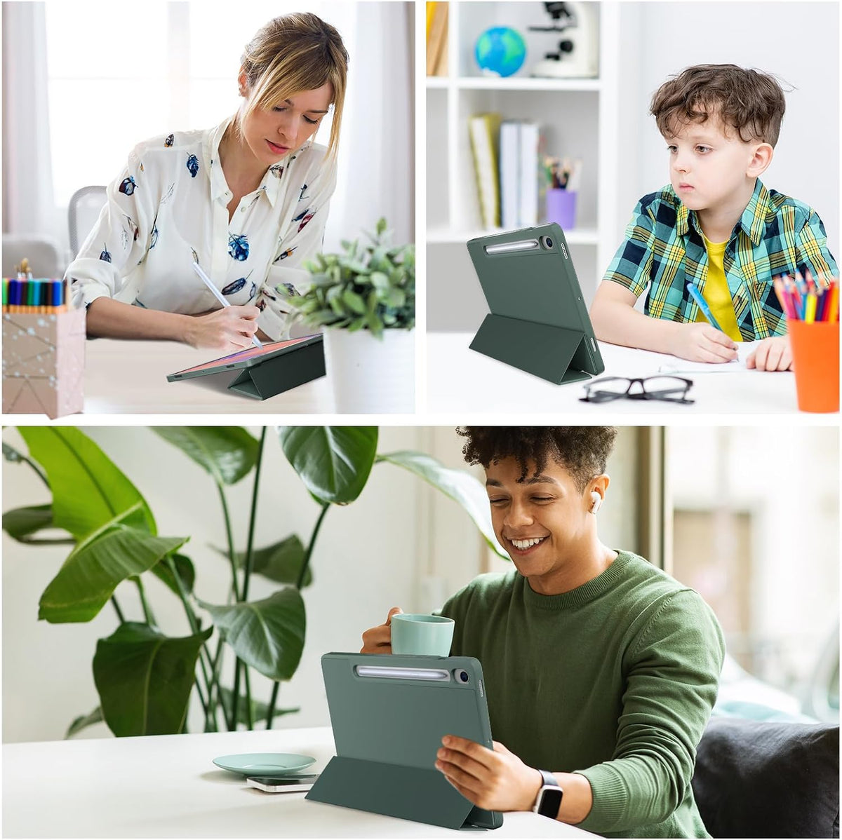 ProCase for Galaxy Tab S10 Lite/S10 FE/S9 FE 10.9" with S Pen Holder -Green